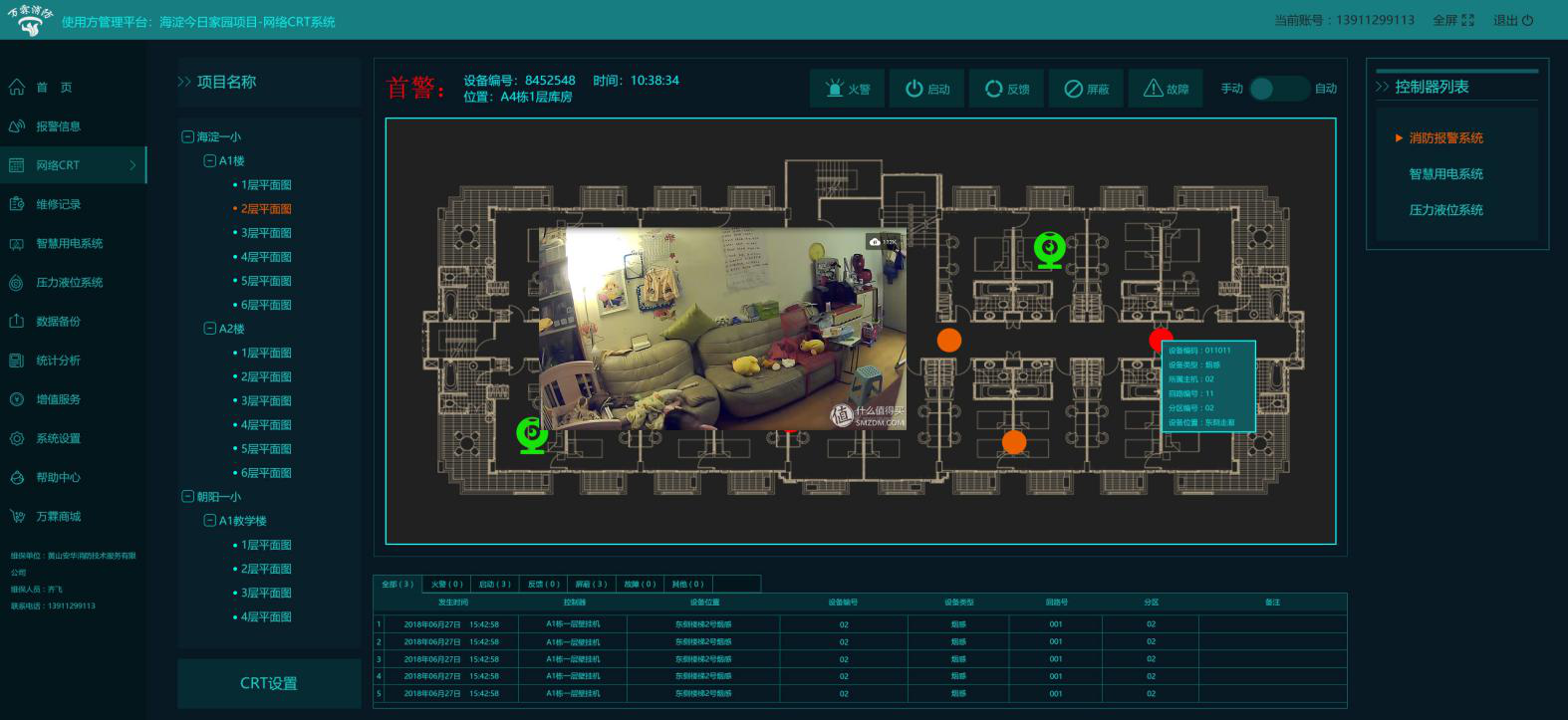 智慧消防網(wǎng)絡(luò)CRT精準地圖報警平臺
